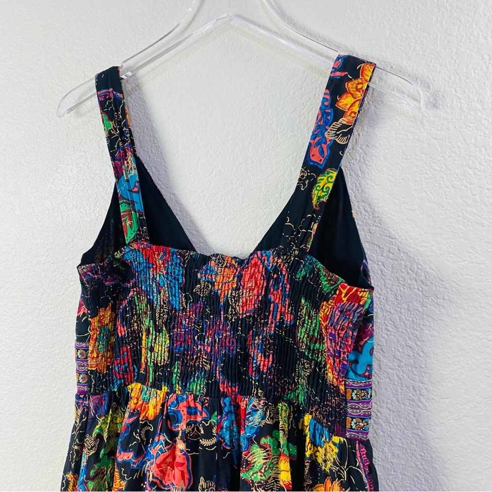 Ginger Mary Black Colorful Floral Sleeveless Fit & Flare Dress Size 38/M - Picture 6 of 9